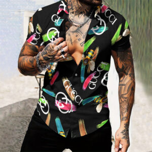 MEN'S  BUTTON SHIRT-GCY-DRG00010556