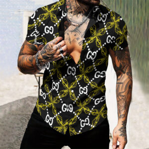 MEN'S  BUTTON SHIRT-GCY-DRG00010537