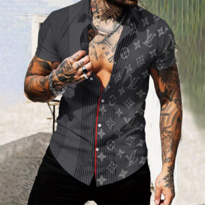MEN'S  BUTTON SHIRT-GCY-DRG0000250466