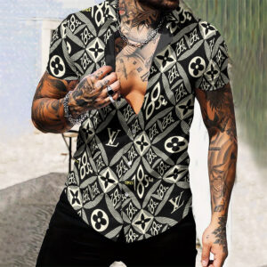 MEN'S  BUTTON SHIRT-GCY-DRG0000250443