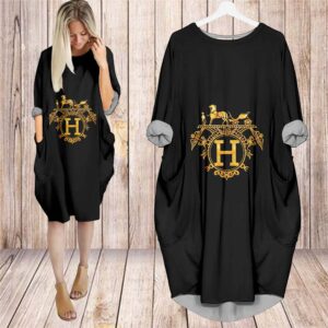 Batwing Pocket Dress Luxury Brand