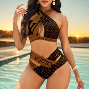Luxury BM Two Pieces Bikinis Set Hollow Out Push Up Swimsuit