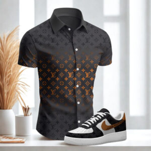 LUXURY-Short Sleeve Button Shirt x AF1 Sneaker