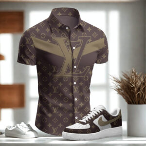 LUXURY-Short Sleeve Button Shirt x AF1 Sneaker