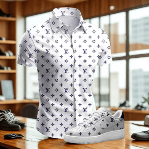 LUXURY-Short Sleeve Button Shirt x AF1 Sneaker